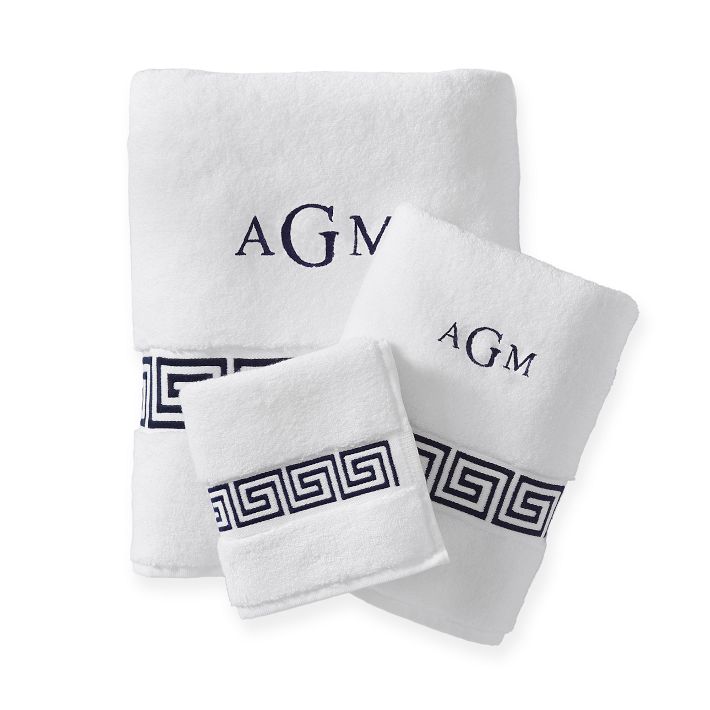 Hydrocotton Greek Key Wash Cloth, Set of 4