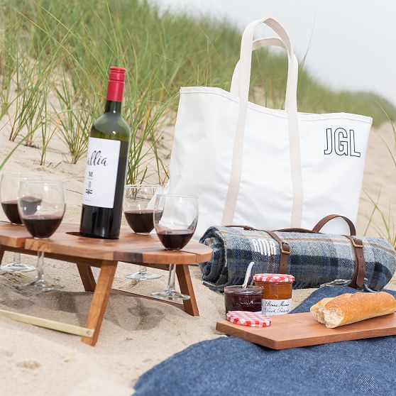 Wood Portable Wine Picnic Table