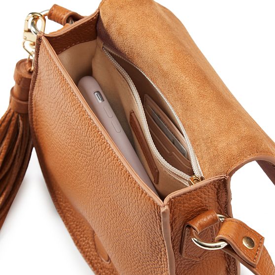 Suede Saddle Crossbody Bag