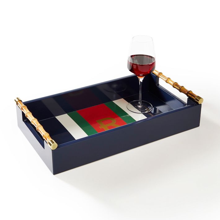 Stripe Bamboo Lacquer Tray