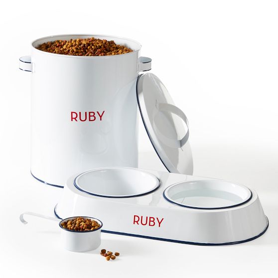 Pet Food Storage and Bowls Gift Set