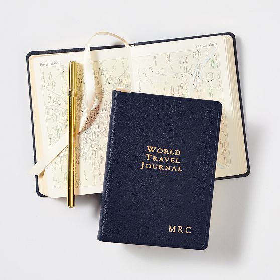 Leather Bound World Travel Journal