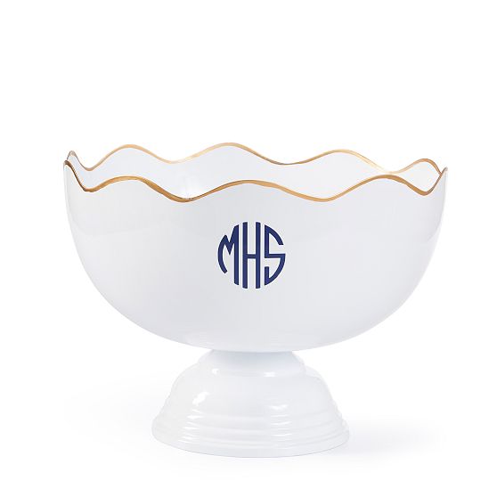 Scalloped Gold Rim Celebration Bowl