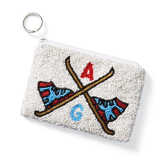 Ski Beaded Zip Pouch