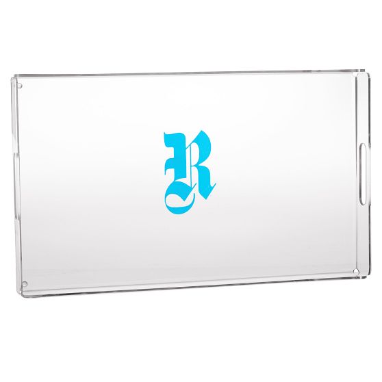 Monogrammed Lucite Serving Tray with Handles | Personalized Acrylic Coffee Table Tray | Wedding Shower | Housewarming deals Gift