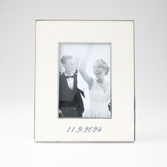 Picture of Leather and Silver Photo Frame | Mark and Graham