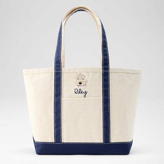 Embroidered Canvas Dog Tote