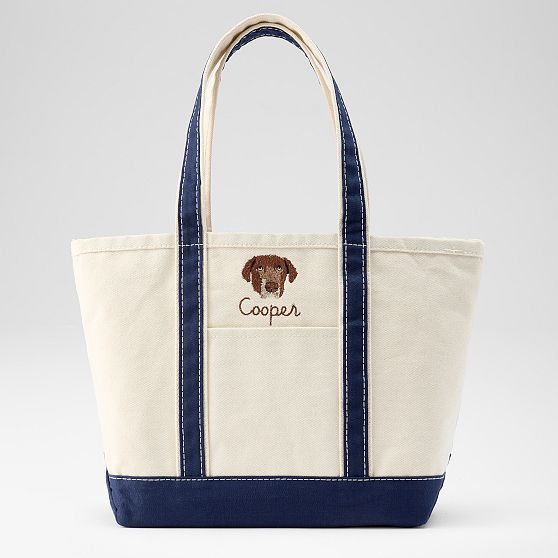 Embroidered Canvas Dog Tote