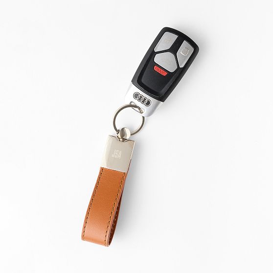 Leather and Silver Keychain