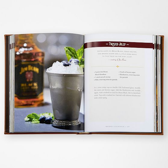 Leather Bound &ldquo;Whiskey Cocktails&rdquo; Book