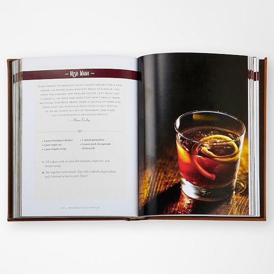 Leather Bound &ldquo;Whiskey Cocktails&rdquo; Book