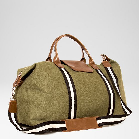 Canvas Twill Stripe Duffle Bag