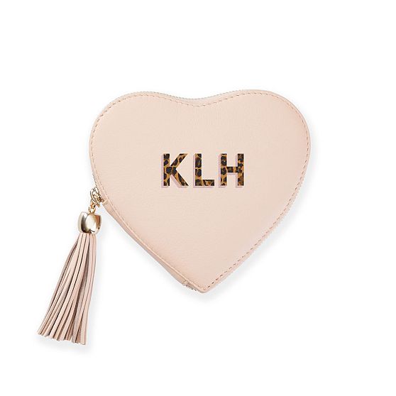 Heart Leather Tassel Zipper Pouch