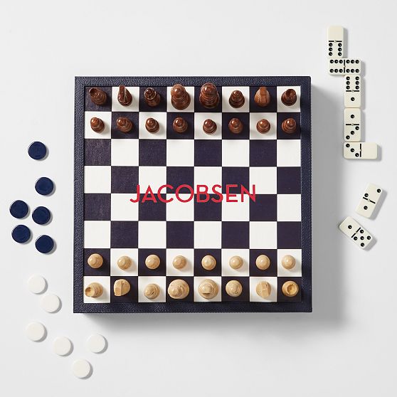 3-in-1 Chess, Checkers, and Dominoes Game Set