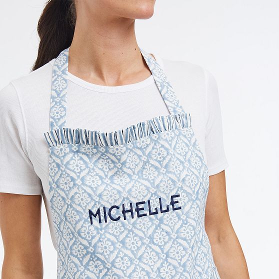 Block Print Ruffle Apron