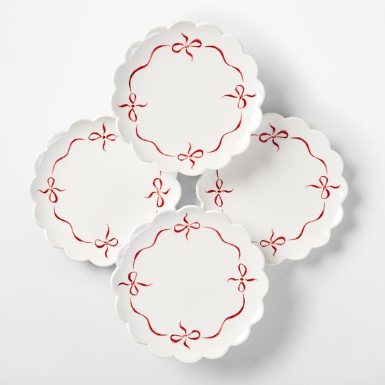 Bow Appetizer Plates, Set of 4