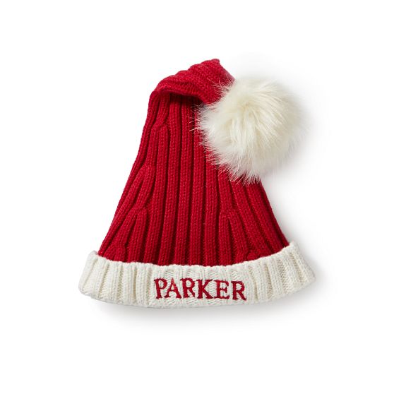 Ribbed Baby Floppy Knit Santa Hat