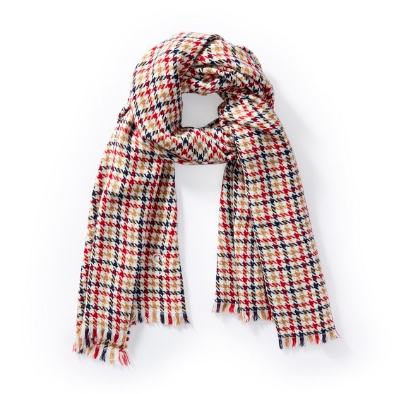 Italian Houndstooth Plaid Blanket Scarf