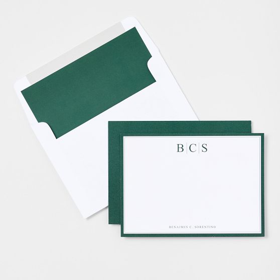 Personalized Executive Stationery Note Cards, Set of 24