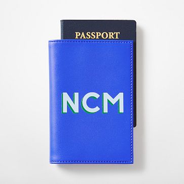 Fillmore Vegan Leather Passport Case, Cobalt, Printed