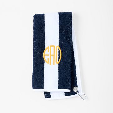 Personalized Sports Towel​, Navy Cabana Stripe