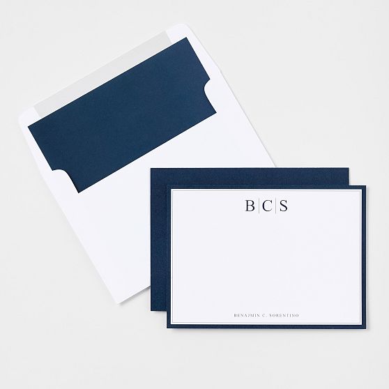 Personalized Executive Stationery Note Cards, Set of 24