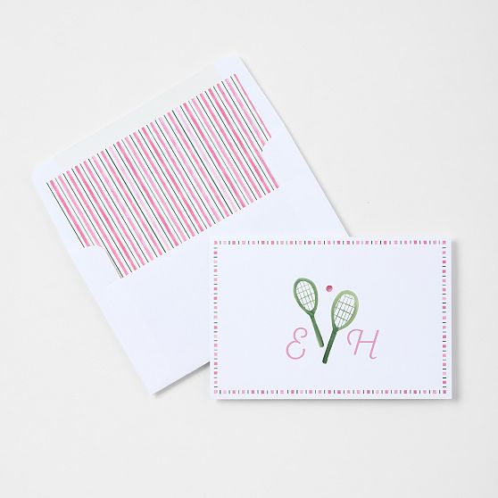 Personalized Sports Stationery Folded Cards, Set of 24