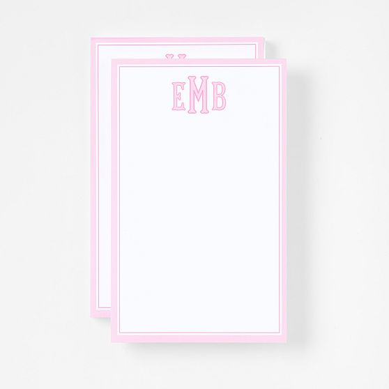 Personalized Pinstripe Stationery Notepads, Set of 2