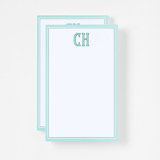 Personalized Pinstripe Stationery Notepads, Set of 2