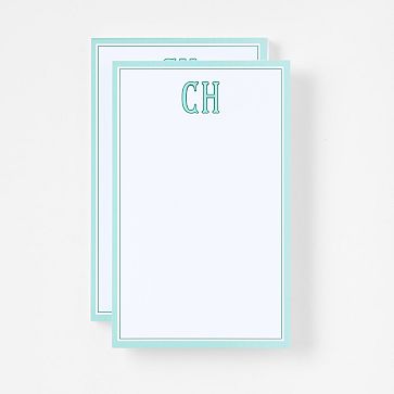 Personalized Pinstripe Stationery Notepads, Set of 2