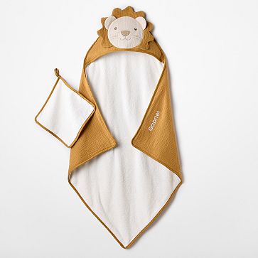 Animal Kids Hooded Towel and Wash Cloth Set