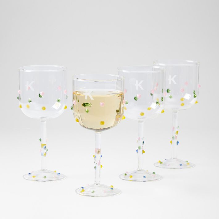 Colorful Confetti Wine Glasses, Set of 4