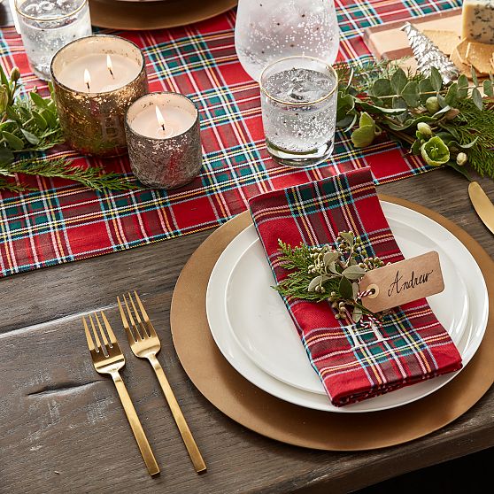 Plaid Dinner Napkins, Set of 4