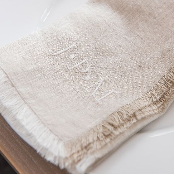 Fringe Cotton Linen Dinner Napkins, Set of 4