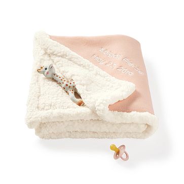 Knit and Sherpa Stroller Blanket