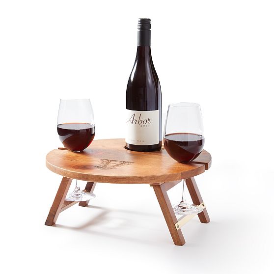 Wood Portable Wine Picnic Table