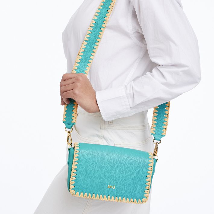 Handwoven Raffia Leather Crossbody Bag | Mark and Graham