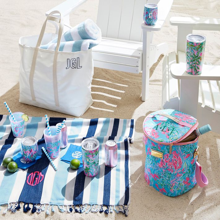 Lilly Pulitzer Monogrammed Pool Cups, Set of 6
