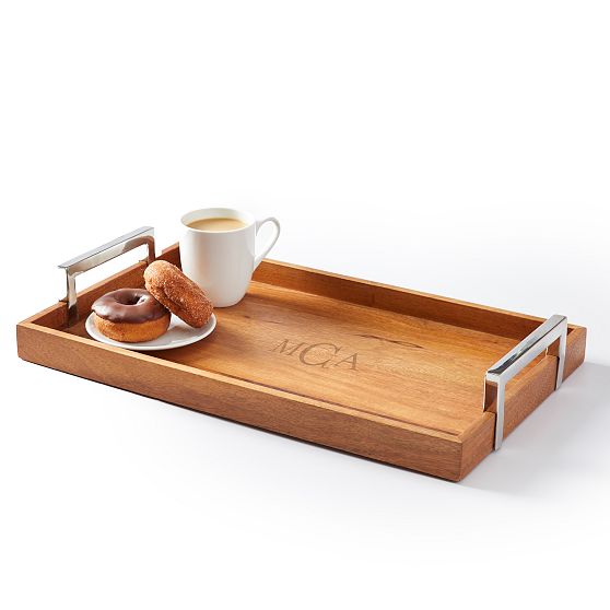 Wood and Silver Hostess Set