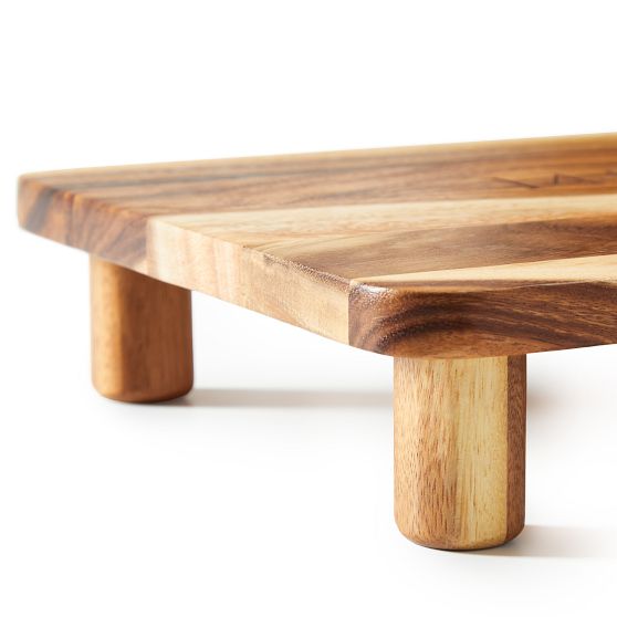 Acacia Wood Footed Cheese Board