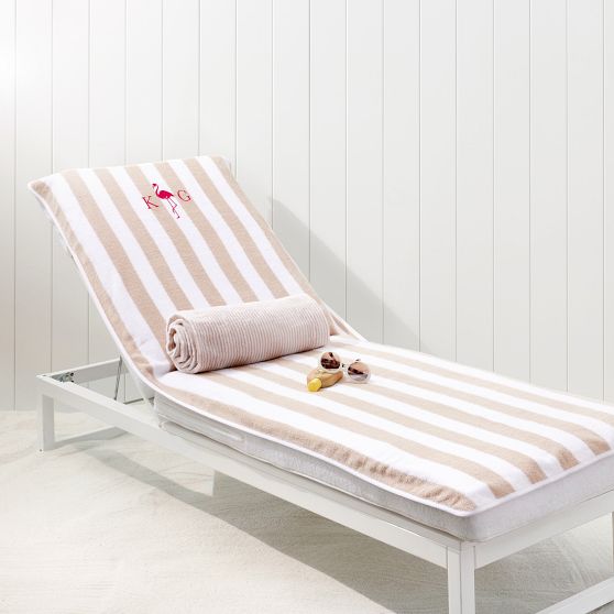 Cabana Stripe Lounge Chair Towel Cover | Mark and Graham