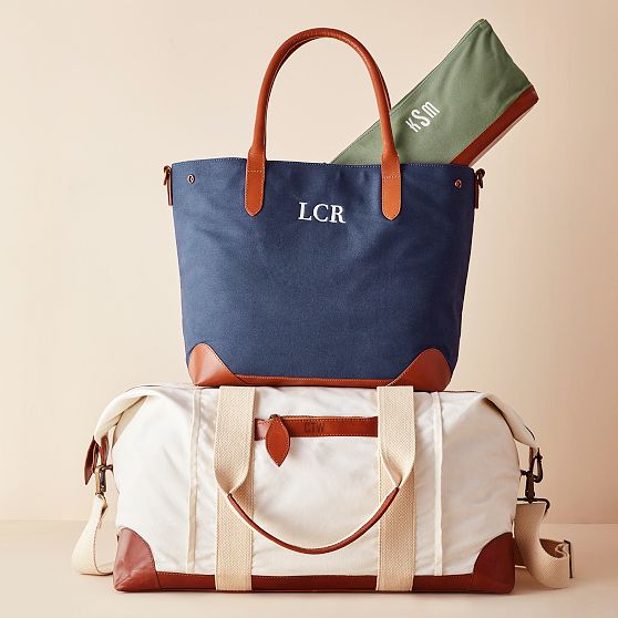 Canvas and Leather Travel Tote