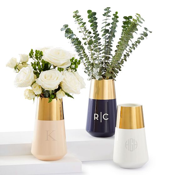 Gold Dipped Ceramic Vase