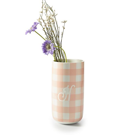 Gingham Ceramic Vase