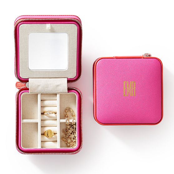 Small Piped Travel Jewelry Case