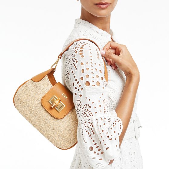 Bamboo Raffia Shoulder Bag