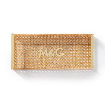 Rattan Caning and Acrylic Serving Tray
