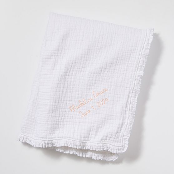 Lightweight Cotton Ruffle Baby Blanket