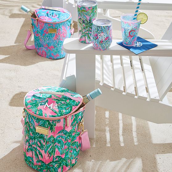 Lilly Pulitzer Monogrammed Pool Cups, Set of 6