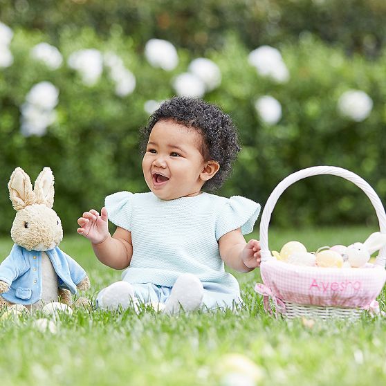 Pottery Barn Kids White Wicker Easter Basket Set